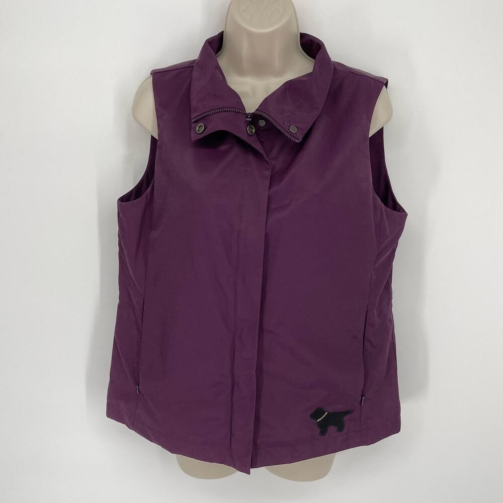 Eileen Fisher Women's Cotton Blend CUSTOM Dog Vest Size MP Zip Purple Eggplant